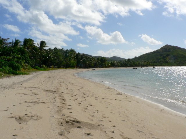 54- La plage devant le village de Somosomo 